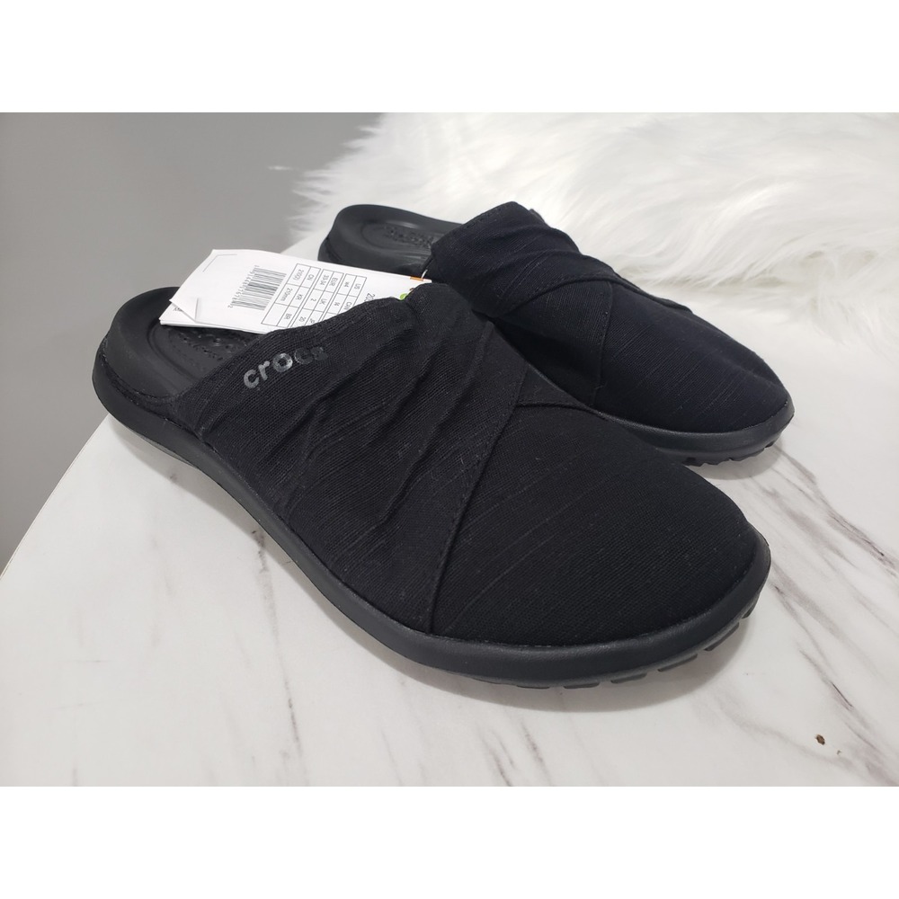 NEW Crocs Capri Mule Women's SIZE 4 Black Slip On Clogs Comfort Casual Shoes